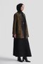 Stone Embroidered Jacquard Jacket in Oil Green