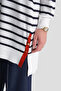 Striped Rayon Knitwear Tunic Ecru - 6