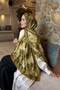 Vintage Flower Pattern Bamboo Shawl Army Green - 4