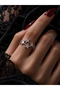 Women's Constellation Figured Zircon Stone Adjustable Ring Gold and Silver Color, Steel Look - 2