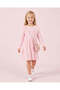 Girls Pink Ribbed Casual Dress - 2