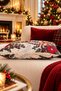 Rectangular Nivelle Patterned Double-Sided Printed Suede Throw Pillow Cover - New Year - Christmas - 3