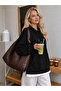 Women's Long Sleeve Hooded Lace-Up Side Zipper Two-Thread Blouse