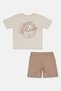 Kids Boy 3 Pcs Heather T-Shirt And Shorts With Key Chain Set, Dark Sage - 3