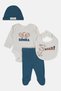 Toddlers Boy 4 Pcs Stripe Bodysuit Set, Multicolor - 3