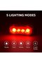 HJ-037 4 SMD LED Super Bright Bicycle Taillight | USB Rechargeable Rear Bike Light with 5 Modes, Water Resistant IPX4, Clip-On Mount for Cycling Safety & Night Rides - 3