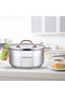 32cm Stainless Steel Casserole with Dual Lids – Mirror Finish & - 2