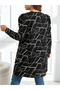 Plus Size Black Graphic Print Longline Cardigan - 3