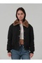 Women's Coats Women's Coat with Detachable Fur Detail - 3