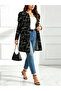 Plus Size Black Graphic Print Longline Cardigan
