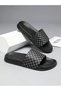 Men Black Patterned Slip-On Flip-Flops - 6