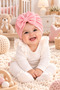 Newborn Baby Girl 3-Piece Set / Girl's Bowknot Double Layer Bonnet, Suitable for Use between 0-12 Months - 5