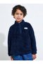 Boys Navy Blue Half-Zip Teddy Fleece Sweater with Pockets - 3