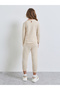 Girls Beige Cotton Graphic T-Shirt and Joggers Set - 5