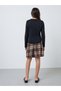 Teen Girls Solid Knit T-Shirt and Pleated Checked Skirt Set - 5
