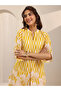 Yellow Floral and Striped Co-ord Set with Mandarin Collar - 5