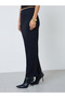 Black Ribbed Straight Fit Maxi Skirt - 3