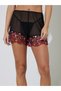 Black Heart Embroidered Sheer Bralette and Shorts Set - 4