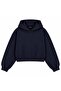 Women's Angel Wing Stone Printed Hooded Oversize Crop Sweatshirt - 3