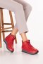 Inside and Outside Genuine Leather Anatomical Sole Sports Shoes Gndl.616 Red - 4
