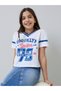 Teen Girls White Varsity Print T-Shirt