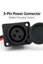 3-Pin Scooter Charging Socket | Universal Panel-Mount Charge Port for E-Bikes & Battery Packs with Red/Black Wires - 3