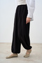 Women's Elastic Waist Lace Detail Trousers Black - 2