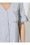 Grey V Neck Lace Insert Ruffle Hem Nightshirt - 3