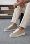 Kb-X13 Beige White Suede Casual Shoes - 6