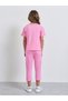Girls Pink Cotton Graphic T-Shirt and Joggers Set - 5