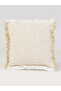 1-Piece Cotton Cushion Cover with Pom-Pom Trim 45x45cm - 3