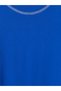 Two Mt Shop Quality Lcw Modest Blue Combed Cotton Embroidered Oversize Three-Quarter Sleeve Women's T-Shirt - 3