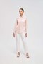 Solid Buttoned Long-Sleeve Top - 5