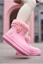 Children's Waterproof Rain Boots with Plush Detailing, Teddy Bear Figure, and Fur Inside - 7