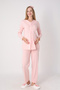 Maternity Pajama and Robe Set – 3-Piece Maternity Set, Geometric Pattern Robe and Top with Piping Detail - 2