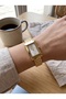 Women's Rectangular Case Steel Band Vintage Wristwatch - 2