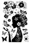 3D Glittery Woman Silhouette Wall Sticker 32X50 cm Butterfly Flowered Black and White Wall Decoration - 4