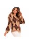 11-Button Diamond-Patterned Sweater - 2