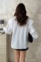 Women's Oversized Poplin Shirt with Cape Detail - 5