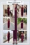 Women's High Neck Lace Detailed Pencil Evening Dress with Open Back Corset Look in Black, Burgundy - 8
