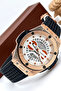 Men's Wristwatch Leather Cord Steel Case Black-Rose Gold with Bracelet Gift Sdcms1109 - 2