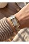 Women's Rectangular Case Steel Band Vintage Wristwatch - 5