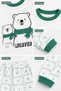 Baby Pajama Set Unisex Long Sleeve Teddy Bear Patterned 2 Piece Top and Bottom Set - 3