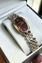 Steel Cord Waterproof Burgundy Dial Women's Wristwatch - 4
