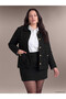 Two Mt Shop Quality Lcw Curve Black Plain Loose & Baggy Women's Jacket