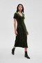 Solid V-Neck Midi Dress - 4