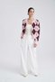 Cropped Knit Cardigan with Argyle Pattern and Button Front - 2