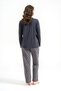 Women's Modal Cotton Embroidered Buttoned Collar Long Sleeve Pajama Set - 8