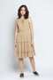 Solid Midi Dress with Tie-Waist - 3