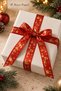 Christmas Deer Themed Red Ribbon, 22 Meters-2.5 Cm, Satin Gift Wrapping and Decoration Ribbon - 5